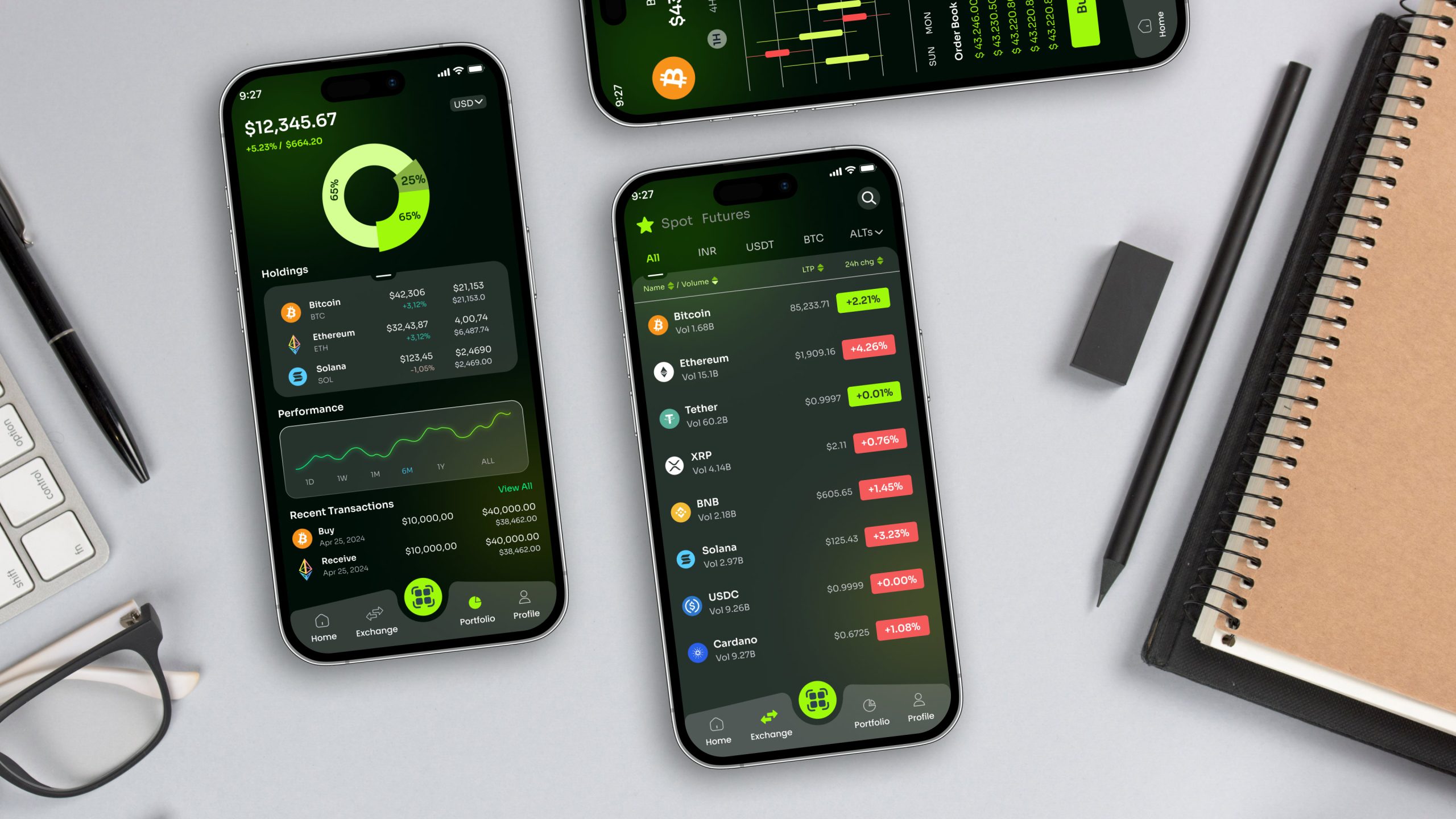 Crypto portfolio management interface - Coin Zaar design system