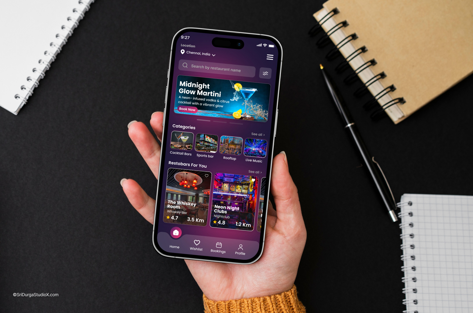 Luxury nightlife app interface - Luxe Bar by Sri Durga StudioX