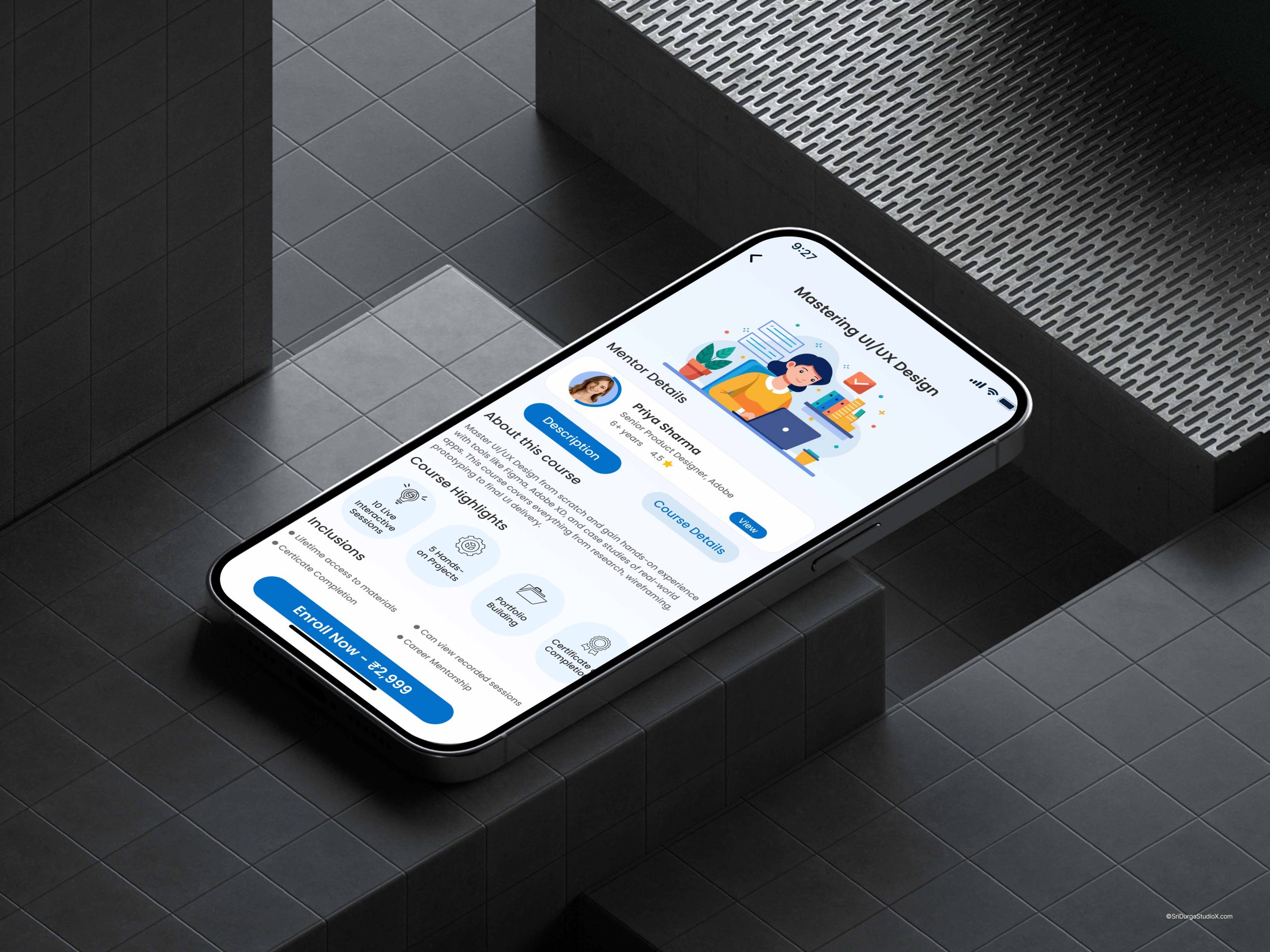 Gurugram App Mentor Booking Interface - Sri Durga StudioX